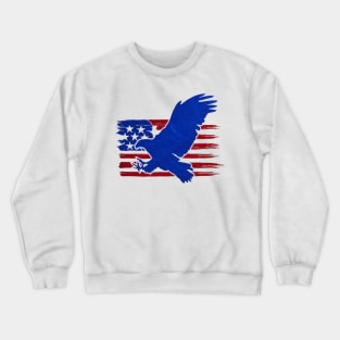 4th of July Independence Day USA Eagle American Flag Crewneck Sweatshirt